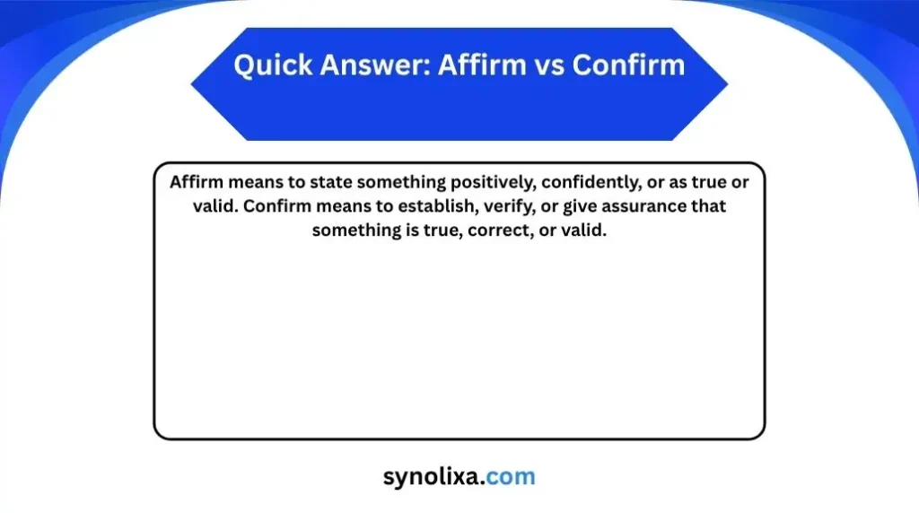 affirm vs confirm