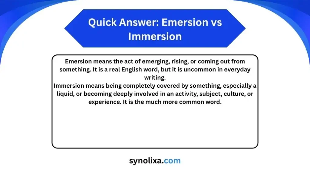 emersion vs immersion