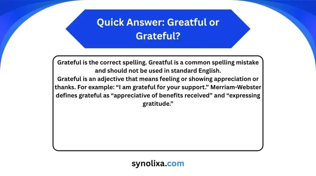 greatful or grateful
