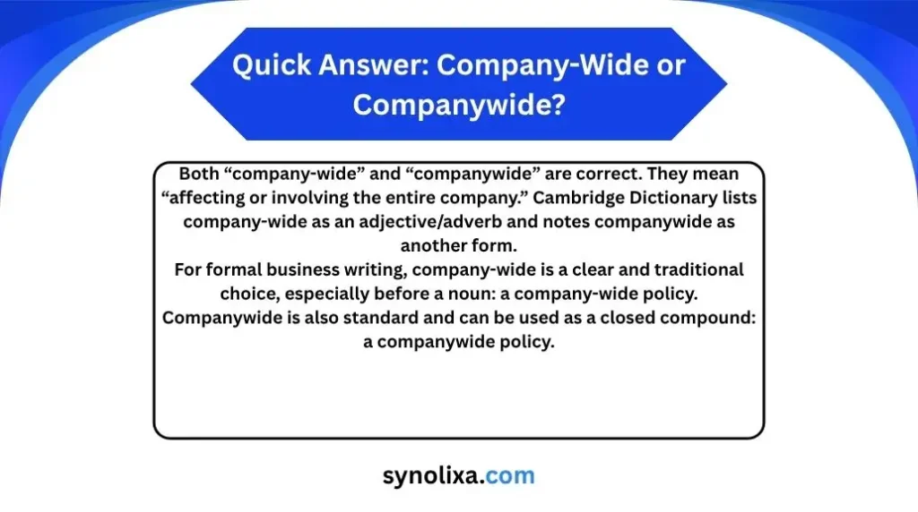 company-wide or companywide