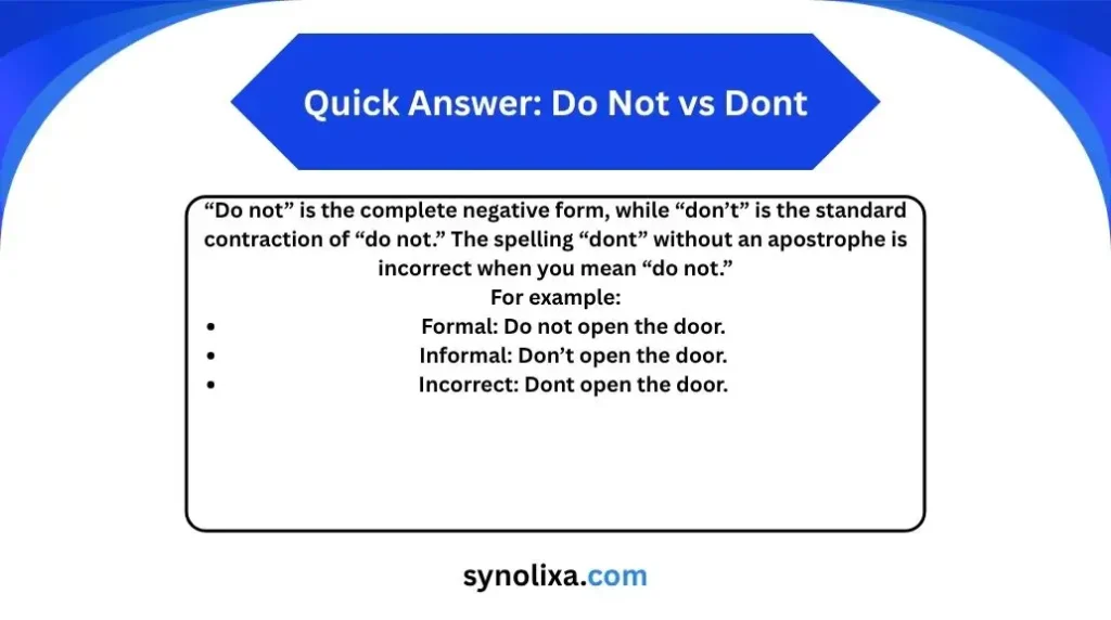 do not vs dont