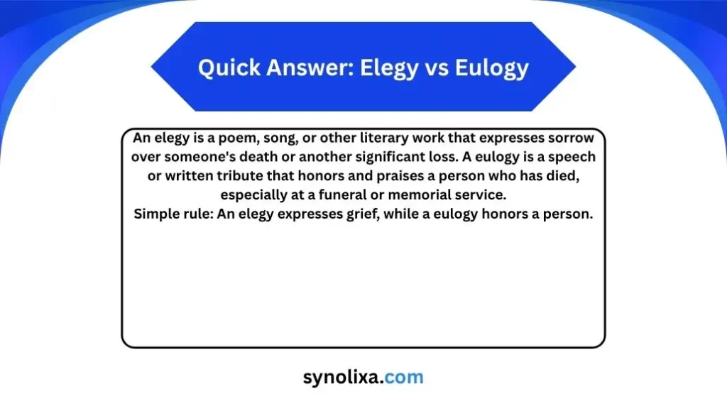 elegy vs eulogy