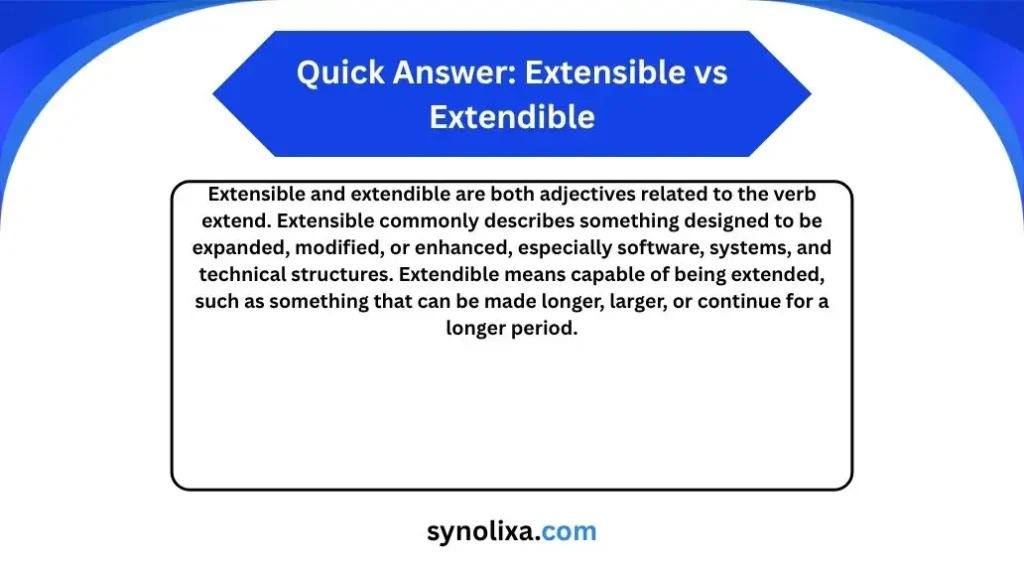 extensible vs extendible