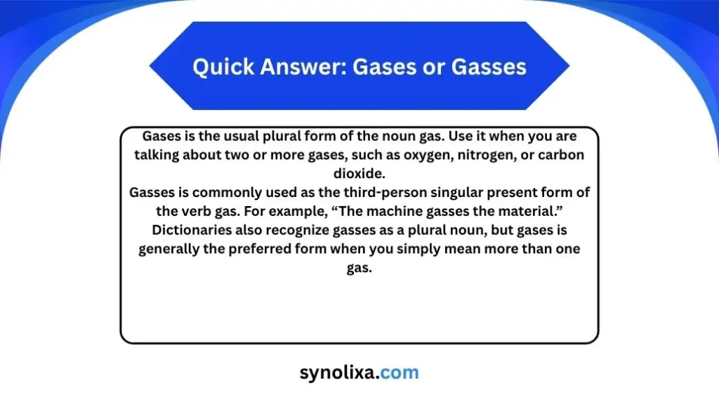 gases or gasses