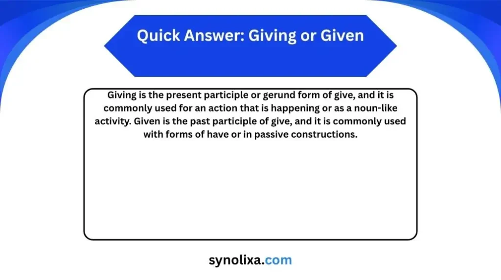 giving or given