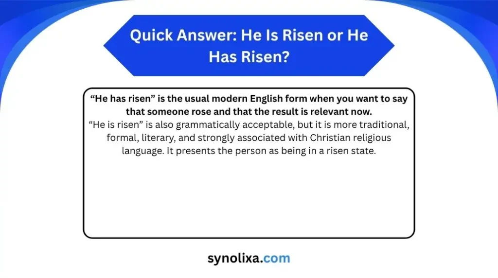 he is risen or he has risen