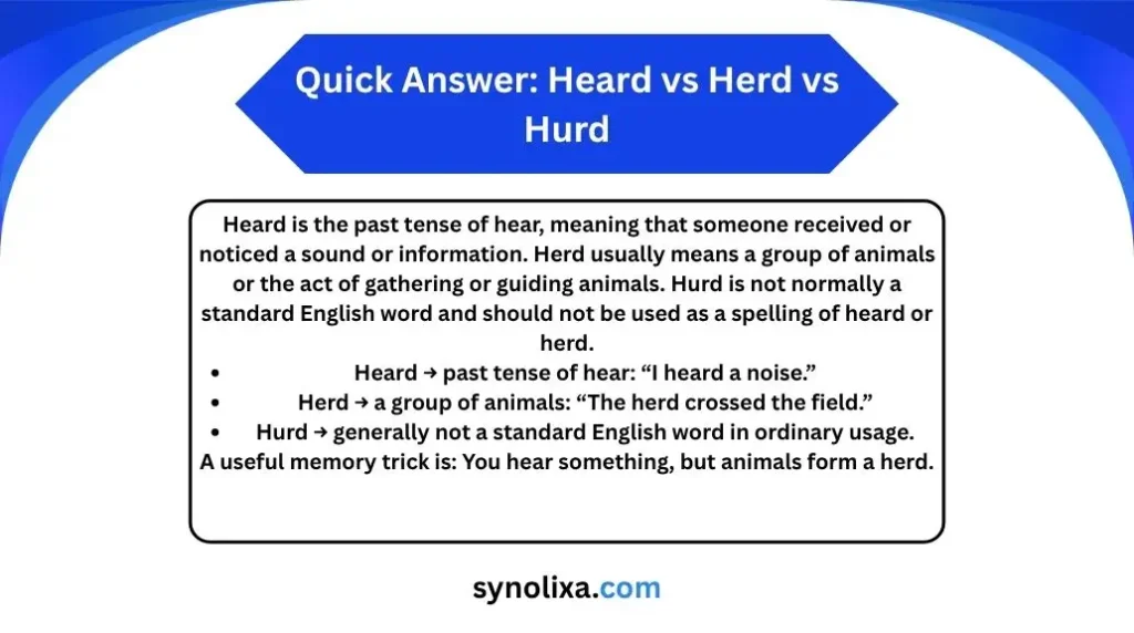 heard vs herd vs hurd