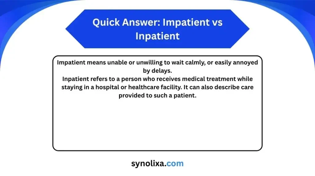 impatient vs inpatient