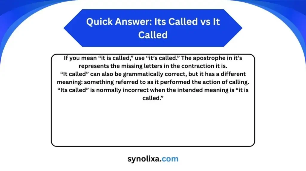 its called vs it called