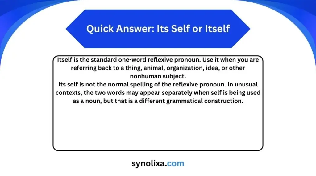 its self or itself