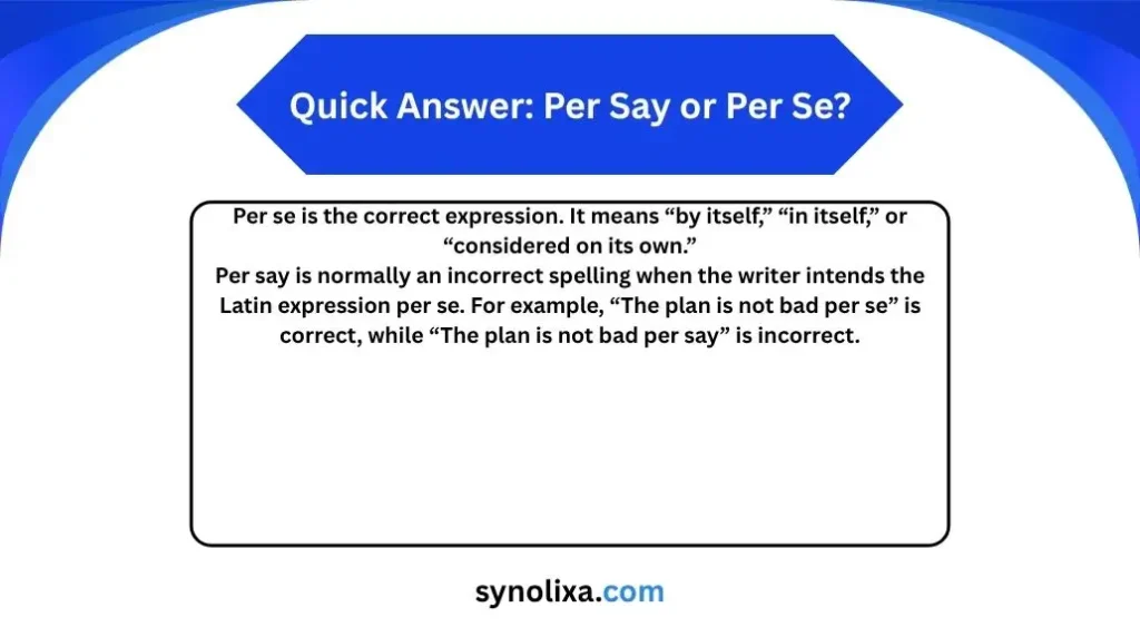 per say or per se