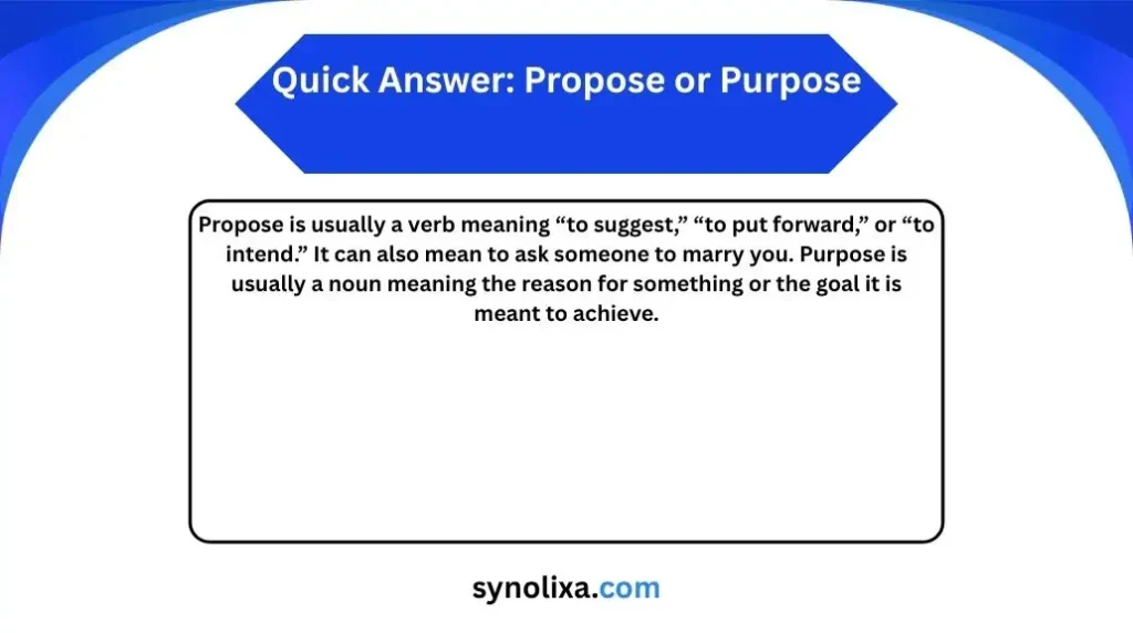propose or purpose