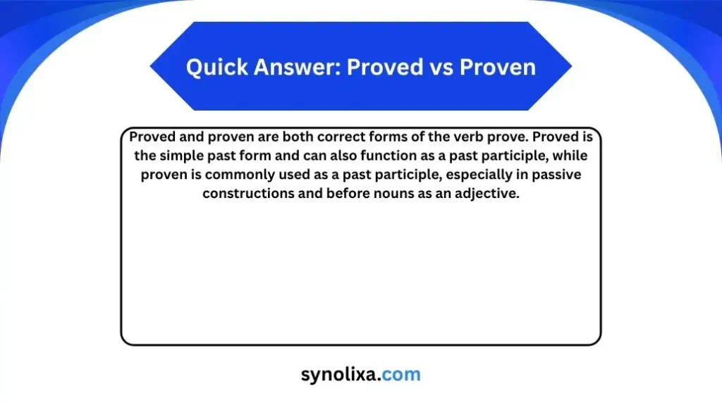 proved vs proven