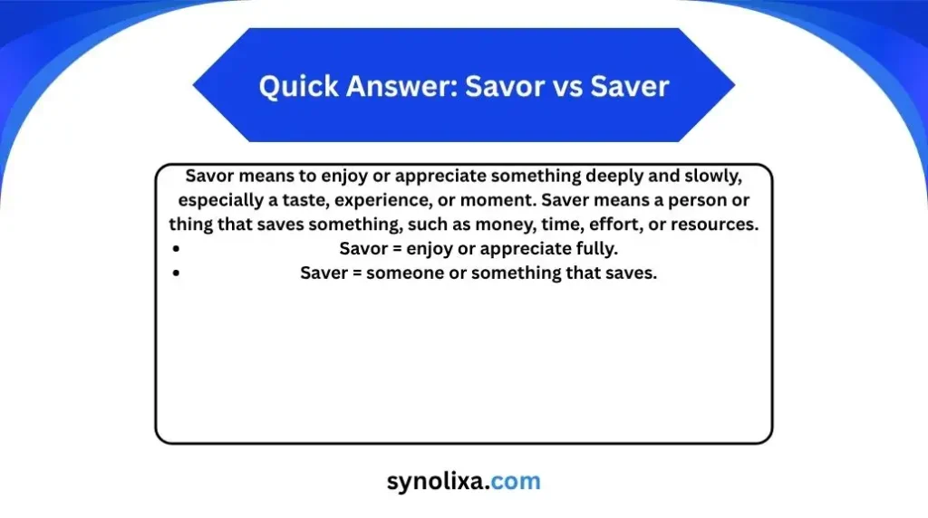 savor vs saver