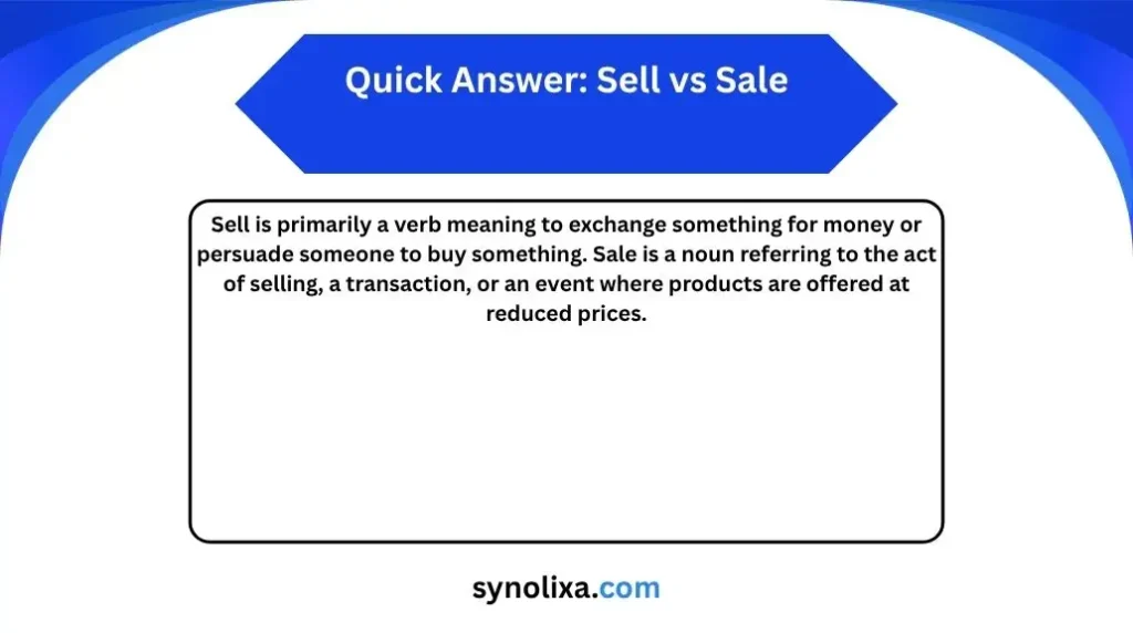 sell vs sale
