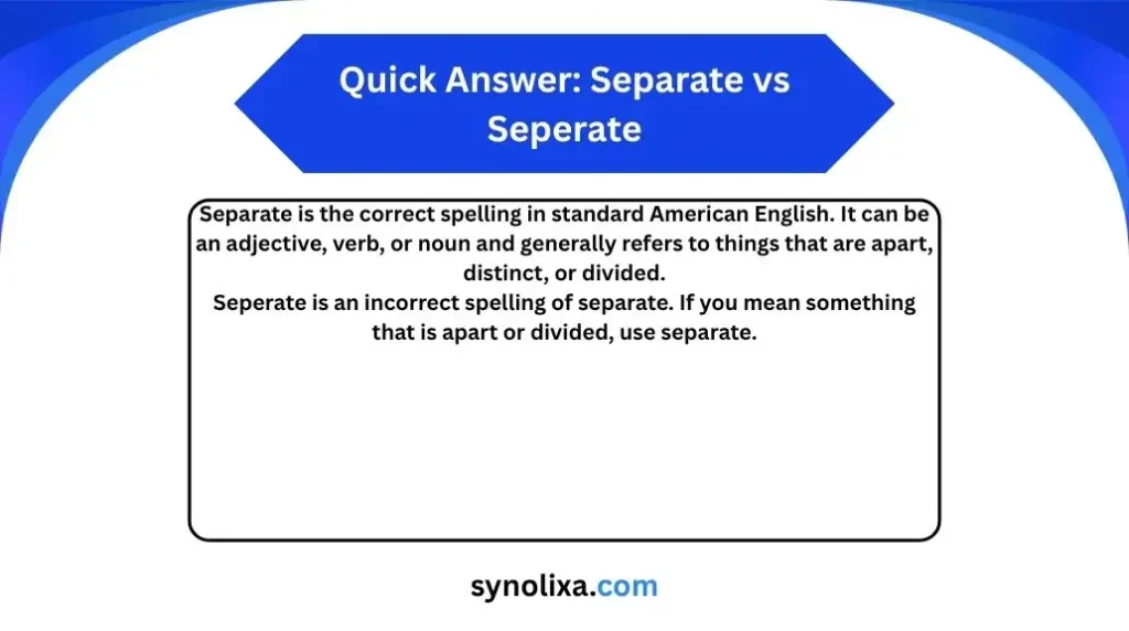 separate vs seperate