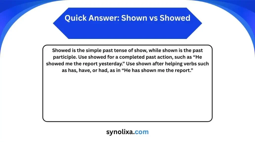 shown vs showed