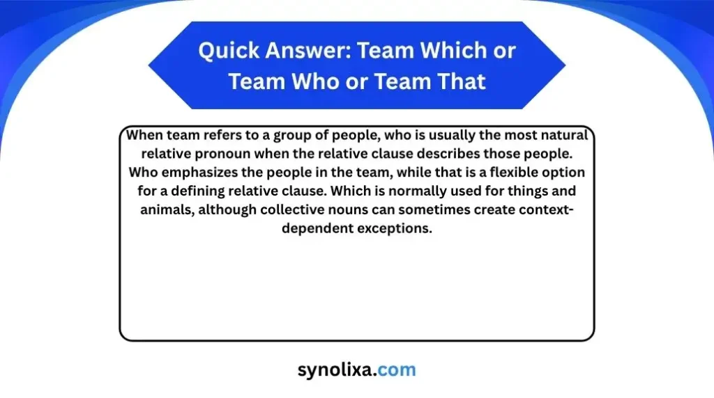 team which or team who or team that