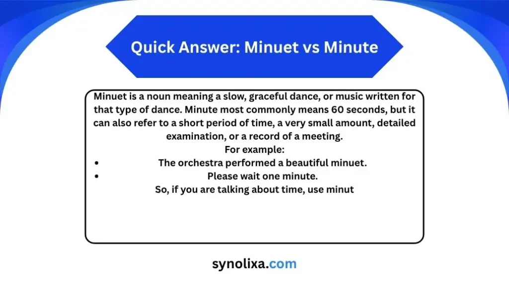 minuet vs minute